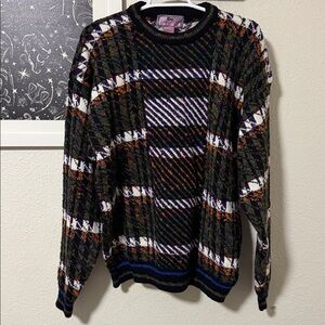 Concrete Mix Vintage Striped Crew Neck Sweater